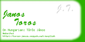 janos toros business card